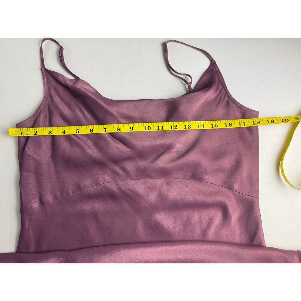 Anthropologie Elyse Plum Satin Slip Midi Dress - Size M - Picture 6 of 10